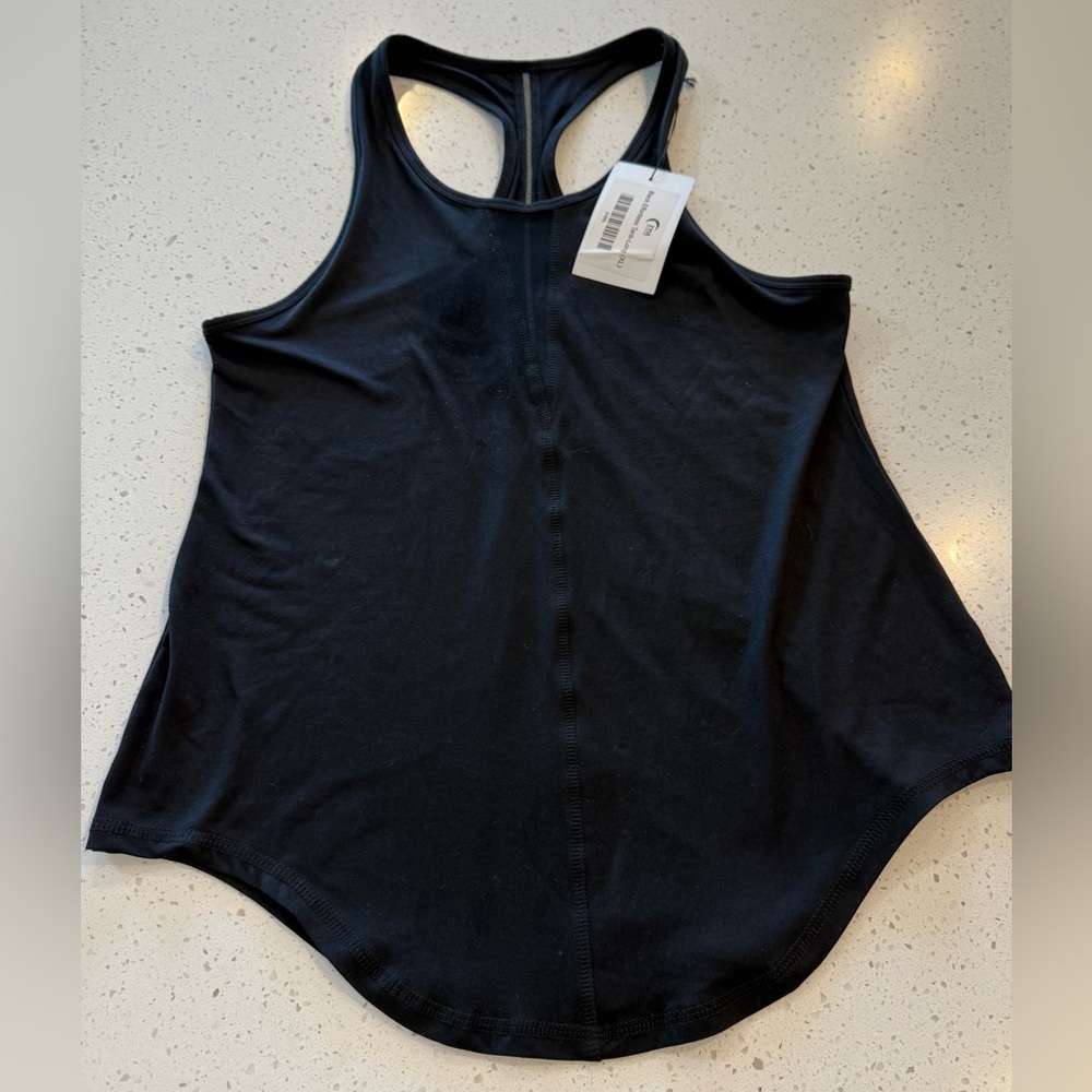 XL ZYIA Effortless Black Tank Long Racerback New Sportswear XLarge Gym Sleeveles